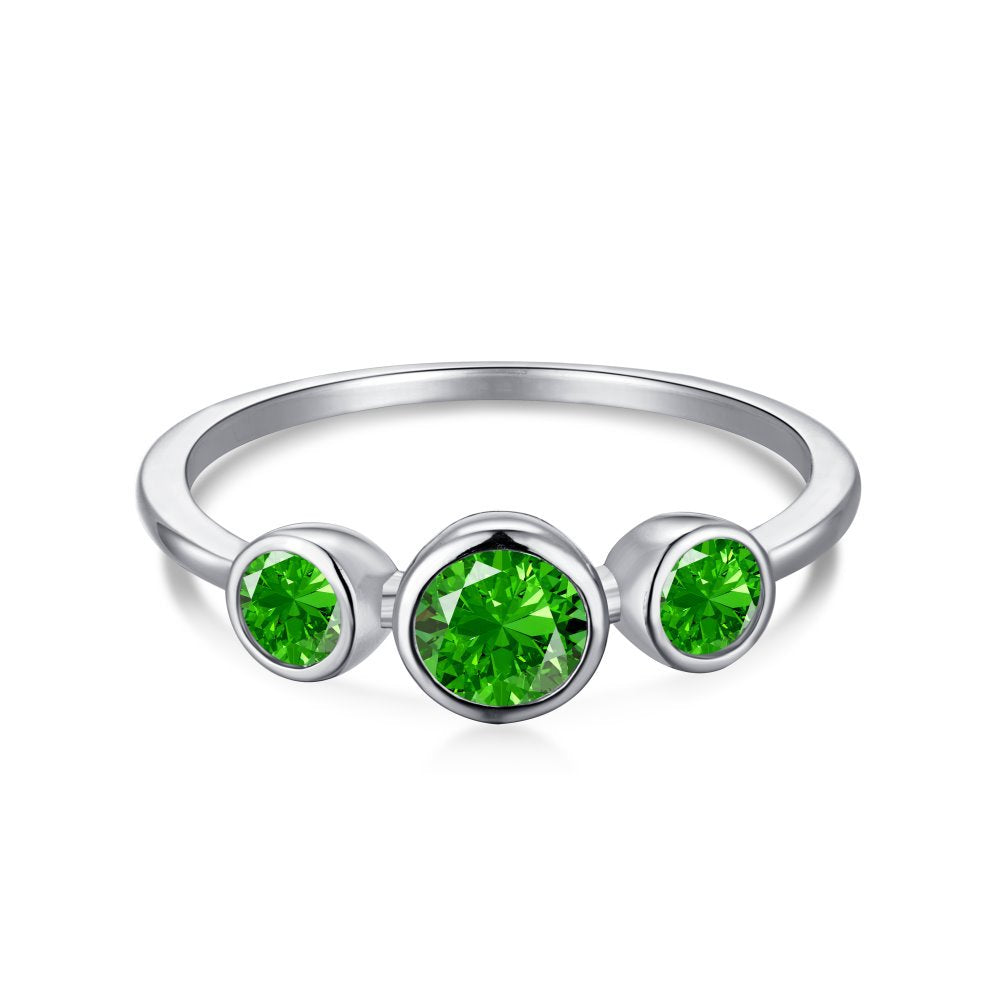 Wholesale Sterling Silver Emerald Zircon Ring